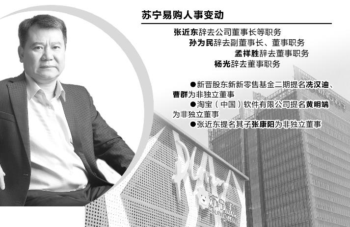 苏宁易购挥别张近东时代 新新零售基金提名新董事