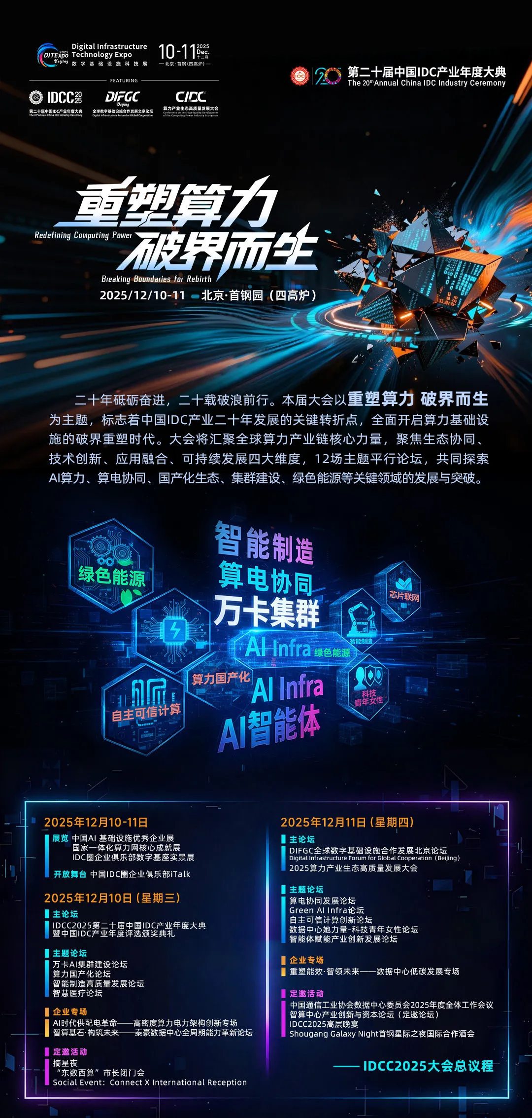 12.10-11北京·首钢园 第二十届中国IDC产业年度大典即将隆重召开