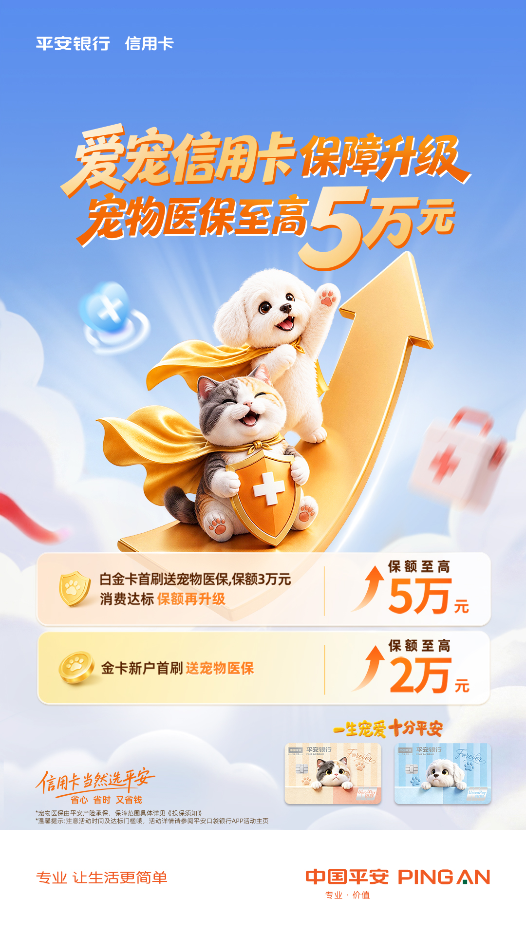平安银行爱宠信用卡宠物保障再加码,爱宠看病更省心!